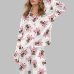 Coquette Coffee Satin Pajama Set