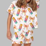 Coquette Orange Energy Drink Satin Pajama Set