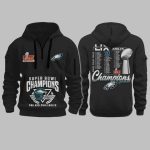 Eagles 2024 Super Bowl LIX Champions Quarter Zip Hoodie