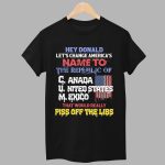 Hey Donald Let's Change America's Name To the Republic of C U M Shirt