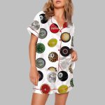 Vintage Retro 8 Ball Print Pajama Set