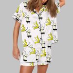 Banana Takes Off Clothes Print Pajama Set