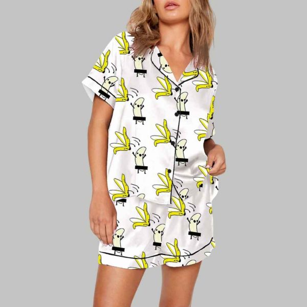 Banana Takes Off Clothes Print Pajama Set 3