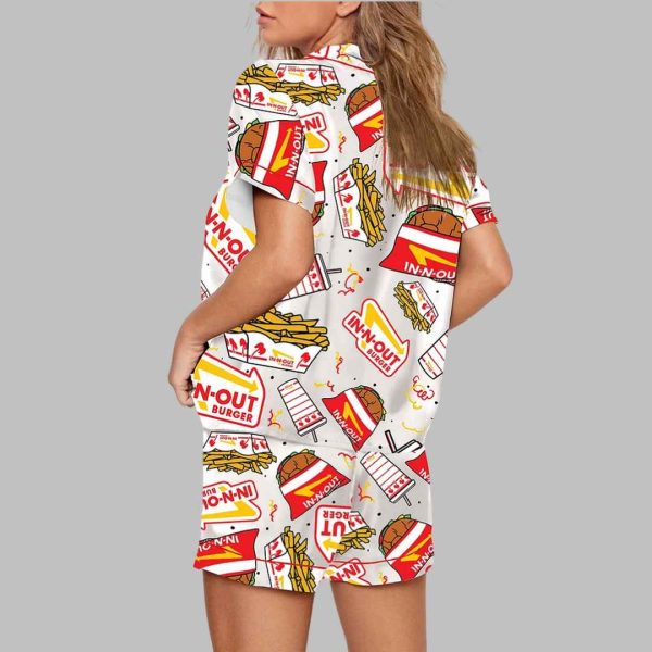 In N Out Burger Print Pajama Set 3