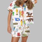 Kentucky Derby Watercolor Satin Pajama Set
