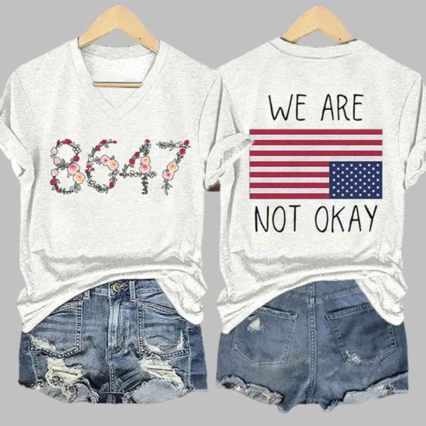 Retro 86 47 We Are Not Ok Print Shirt 6