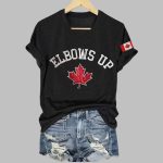 Retro Canada Elbows Up Print T-Shirt
