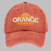 Retro Orange Is The New Idiot Print Hat 1