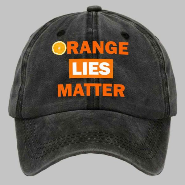 Retro Orange Lies Matter Print Baseball Cap 3