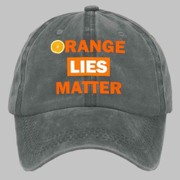 Retro Orange Lies Matter Print Baseball Cap 4