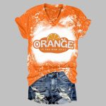 Retro Tie-dye Orange Is The New Idiot Print T-Shirt