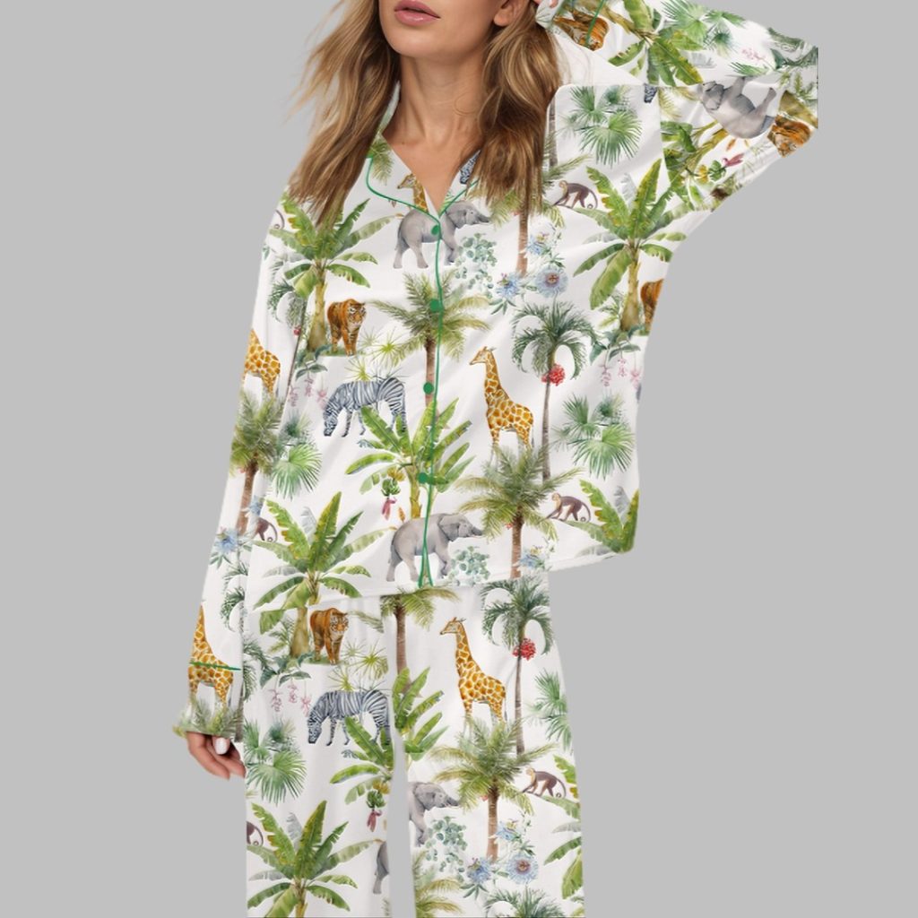 Safari Animal Satin Pajama Set - gullprint.com