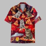 Space Cats And Pizza Hawaiian Shirt