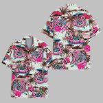 Tropical Skeleton Flamingo Hawaiian Shirt