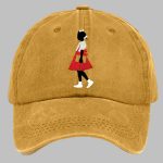 Unisex Black Girl In Red Dress Art Print Baseball Cap