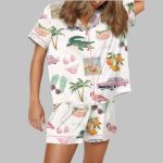 Florida Palm Beach Satin Pajama Set