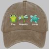 Frog Dragonfly Turtle Print Baseball Cap 6