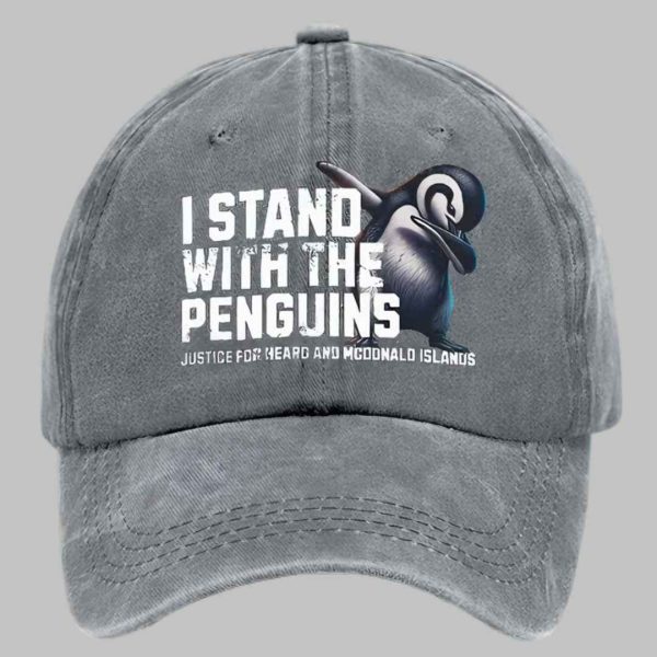 I Stand With The Penguins Justice For Heard And Mcdonald Islands Print Baseball Cap 5