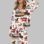 Retro Kentucky Derby Silky Satin Pajama Set