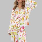 Summer Pickleball Silky Satin Pajama Set