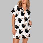 Women's Black Cat No Kings In America Anti Pajama Set