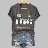 Womens Penguins Flippers Up FDT Printed V Neck T shirt 4