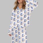 Chinoiserie Monkey Silky Satin Pajama Set