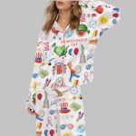 Independence Day Celebration Watercolor Silky Satin Pajama Set