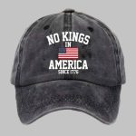 No Kings In America Print Baseball Cap