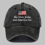 She Loves Jesus And America Too Print Baseball Cap
