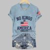 Womens No Kings In America Printed Casual T Shirt 3