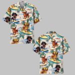 Dachshund Surfing On Beach Hawaiian Shirt