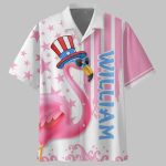 Flamingos Freedom For The 4th July Custom Name Hawaiian Shirt