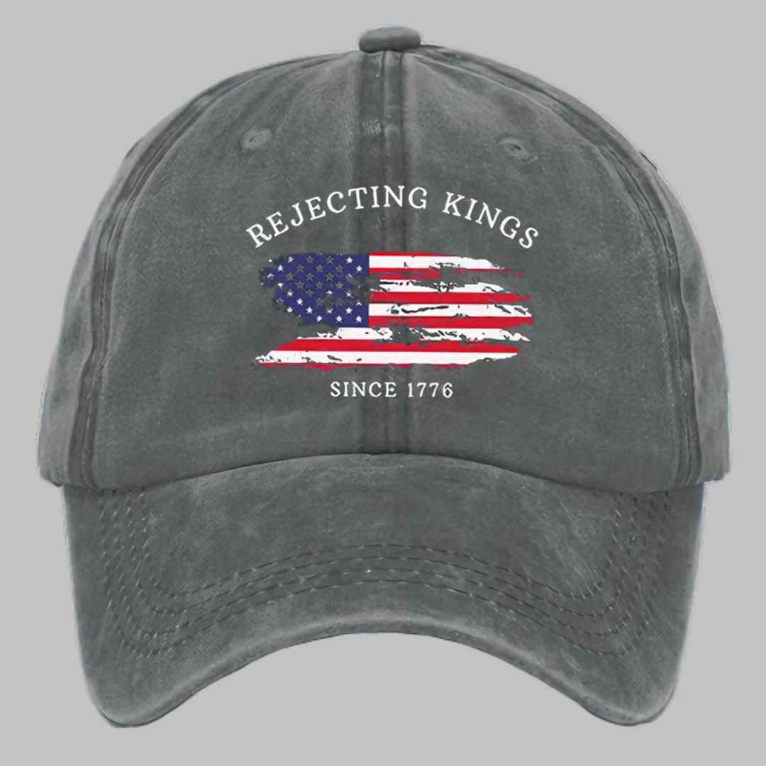 Rejecting Kings Since 1776 Baseball Cap - Funny Graphic Hat, Adjustable, Sun Protection