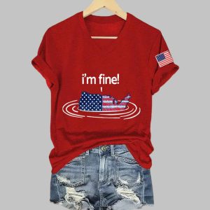 FDT Im Fine 4th of July Print T Shirt 2
