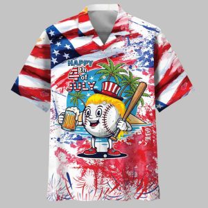 Happy 4th July Baseball Hawaiian Shirt 2