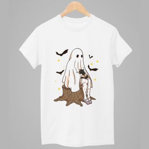 Cute Ghost Cat Girl Halloween Shirt 1
