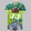 BadBunny Oil Painting Print Crew Neck T shirt 1