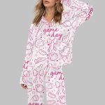 Baseball Game Day Silky Satin Pajama Set