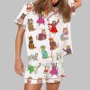 Catwalk Around The World Cat Lover Pajama Set 1