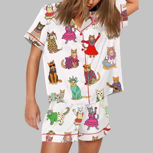 Catwalk Around The World Cat Lover Pajama Set 1