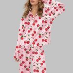 Cherries Silky Satin Pajama Set