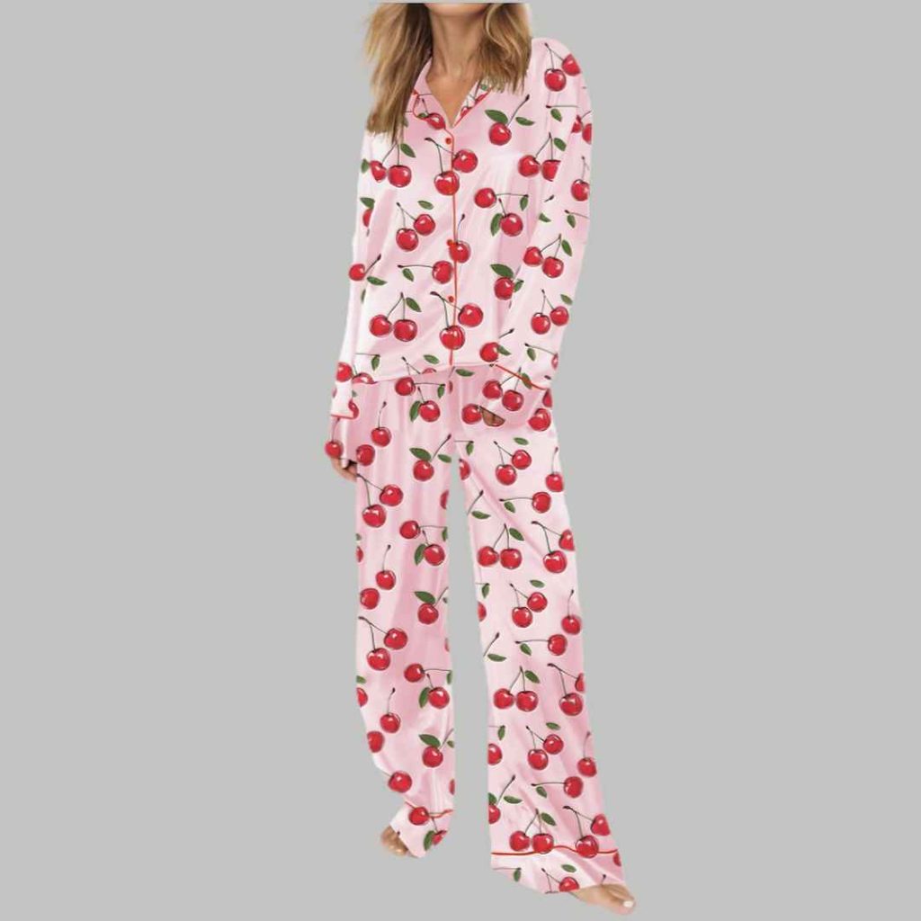 Cherries Silky Satin Pajama Set 3 Cherries Silky Satin Pajama Set 3