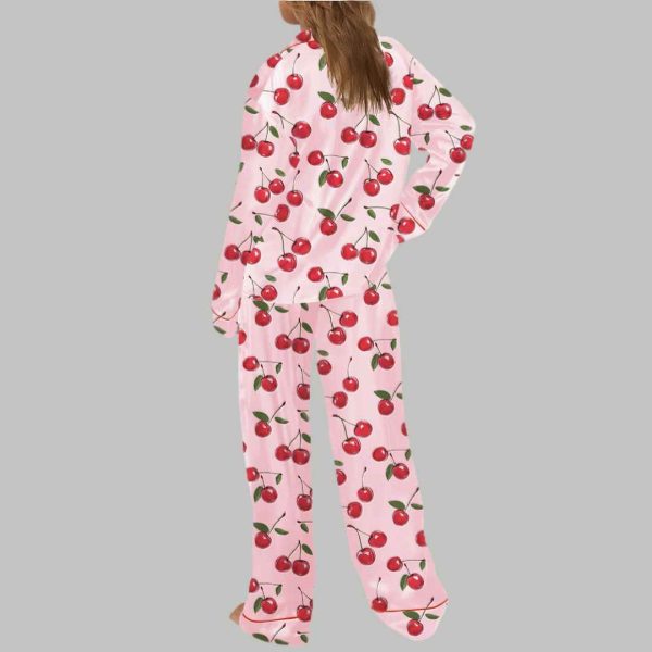 Cherries Silky Satin Pajama Set 4