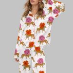 Chinoiserie Cheetah Silky Satin Pajama Set
