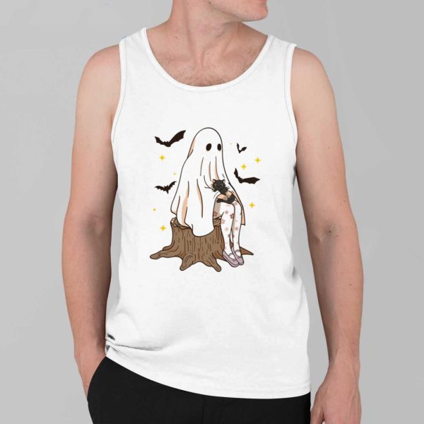 Cute Ghost Cat Girl Halloween Shirt 3