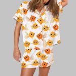 Cute Goldfish Short Sleeve Satin Pajama Set