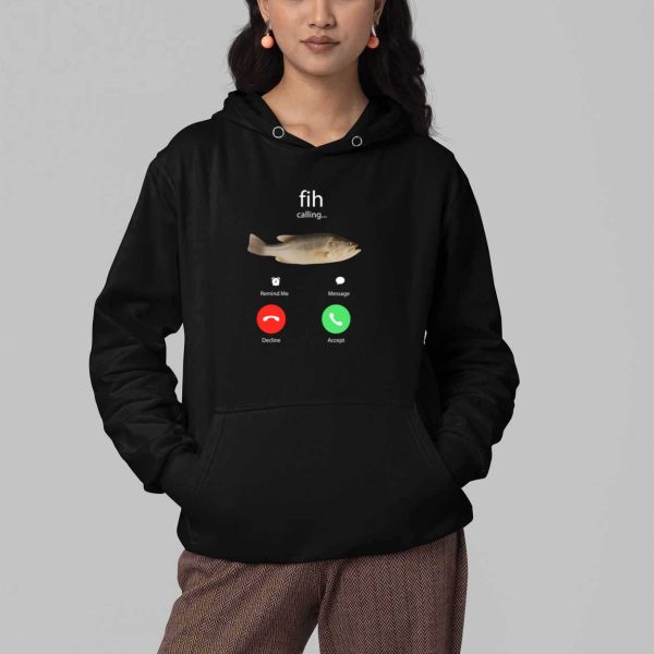 Fih Calling Remind me Message Decline Accept Phone Call Fish Shirt 4