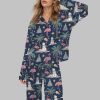 Flamingo Christmas Silky Satin Pajama Set 2