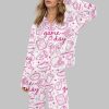 Football Doodles Game Day Silky Satin Pajama Set 2
